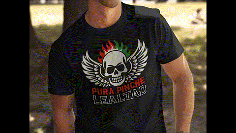 Bold Skull Wing Design Pura Pinche Lealtad T-Shirts