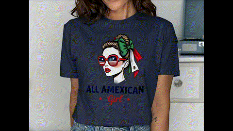 Floral and Chain Graphic Unidos Lettered T-Shirts