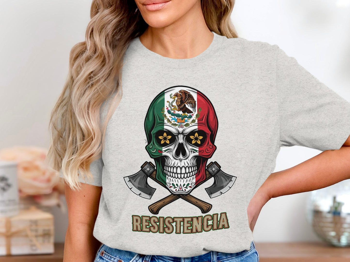 Mexican Skull Resistencia Graphic Print T-Shirt product