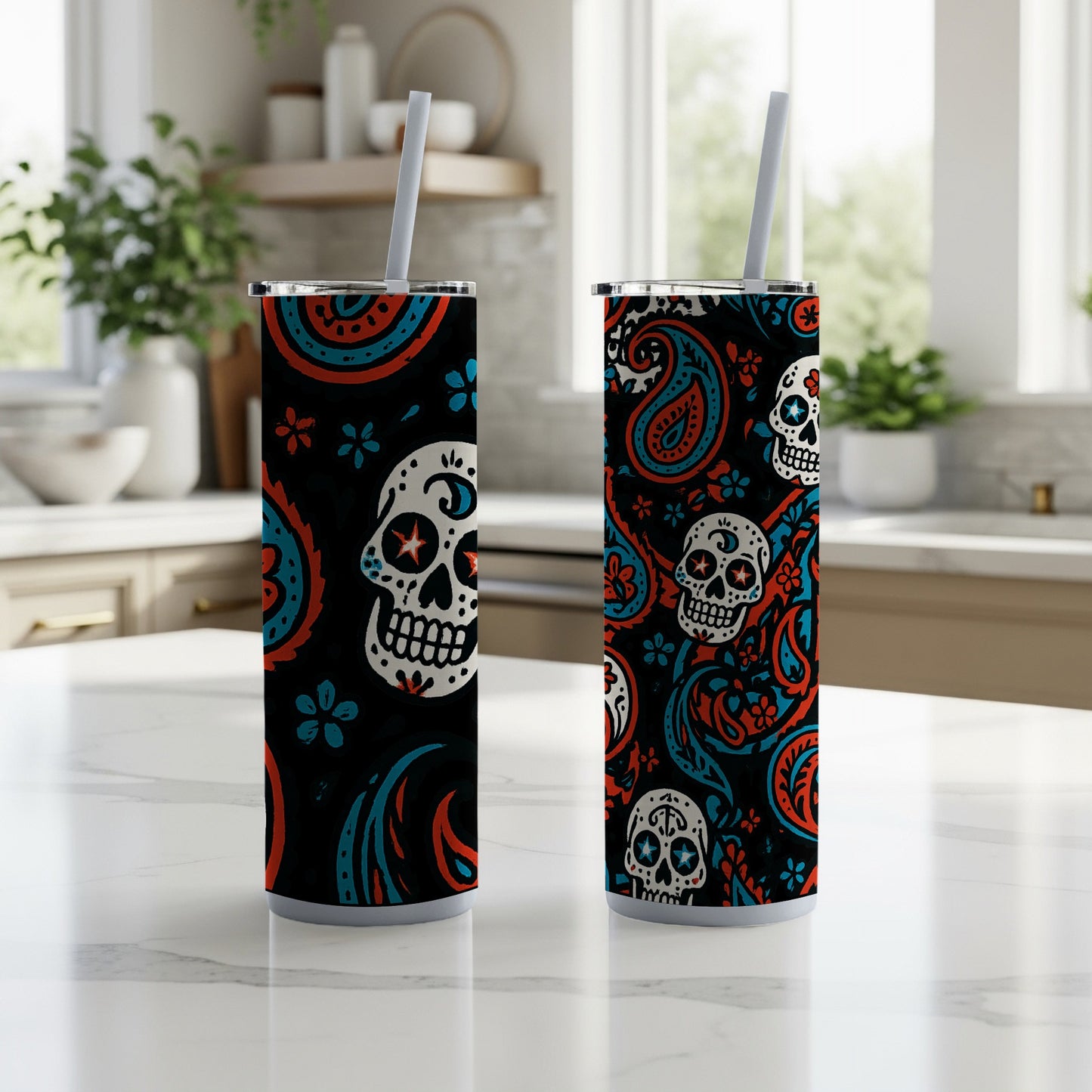 Skull Paisley Pattern Tall Insulated Tumbler product