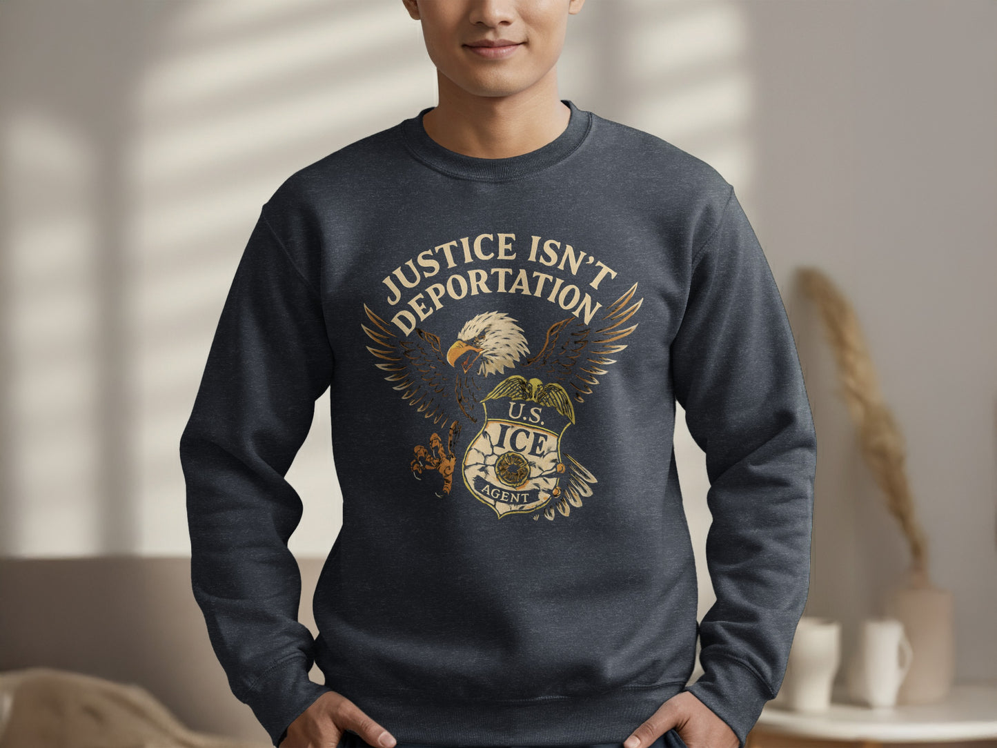 Justice Isn't Deportation Eagle Graphic Shirt Product