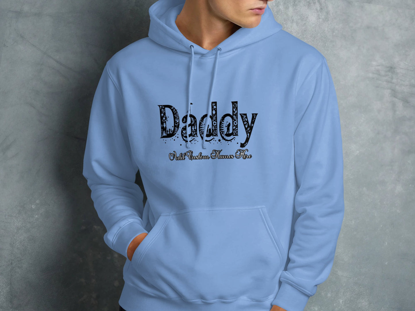 Daddy Number One Light Blue Hooded Sweatshirt product