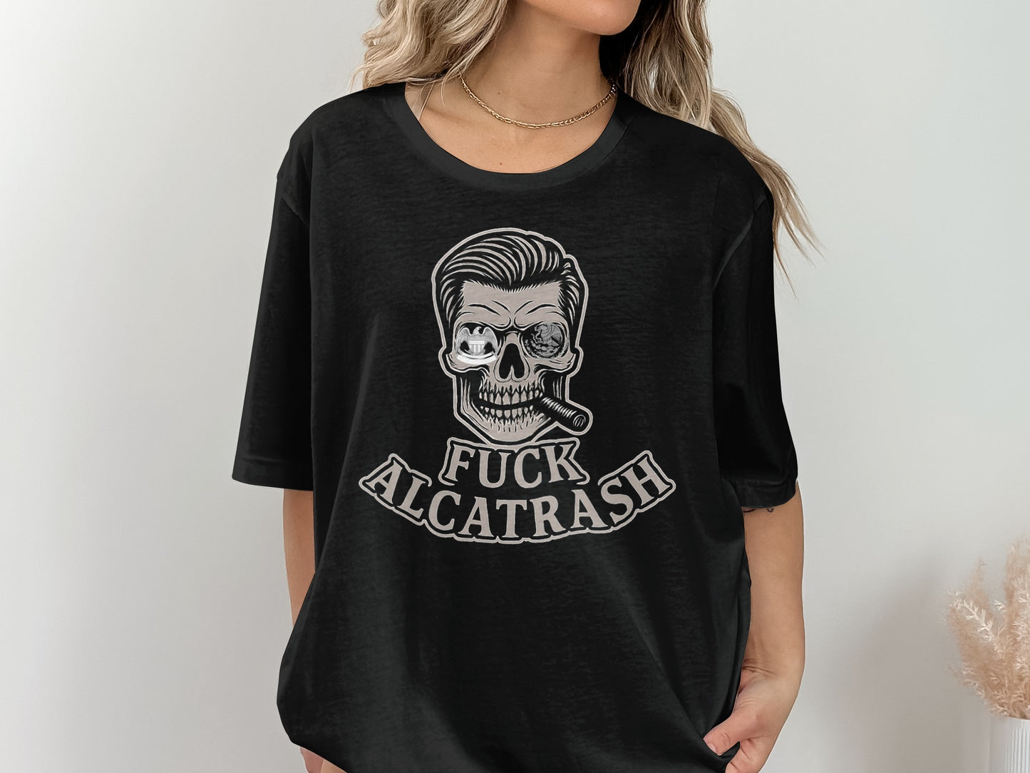 Vintage Skull Cigar Graphic Tee Shirt Product Type