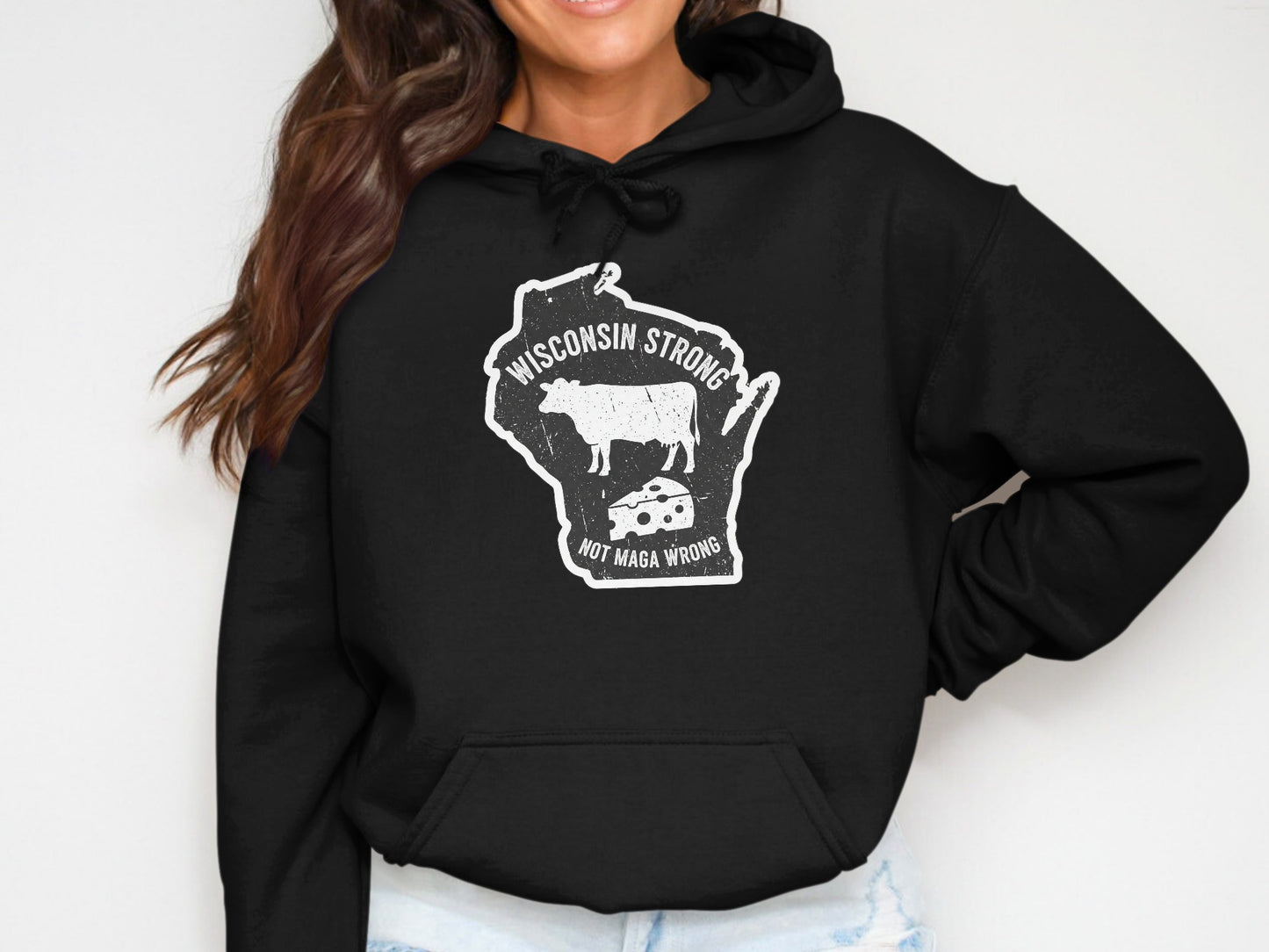 Wisconsin Strong Not Maga Wrong Hoodie product