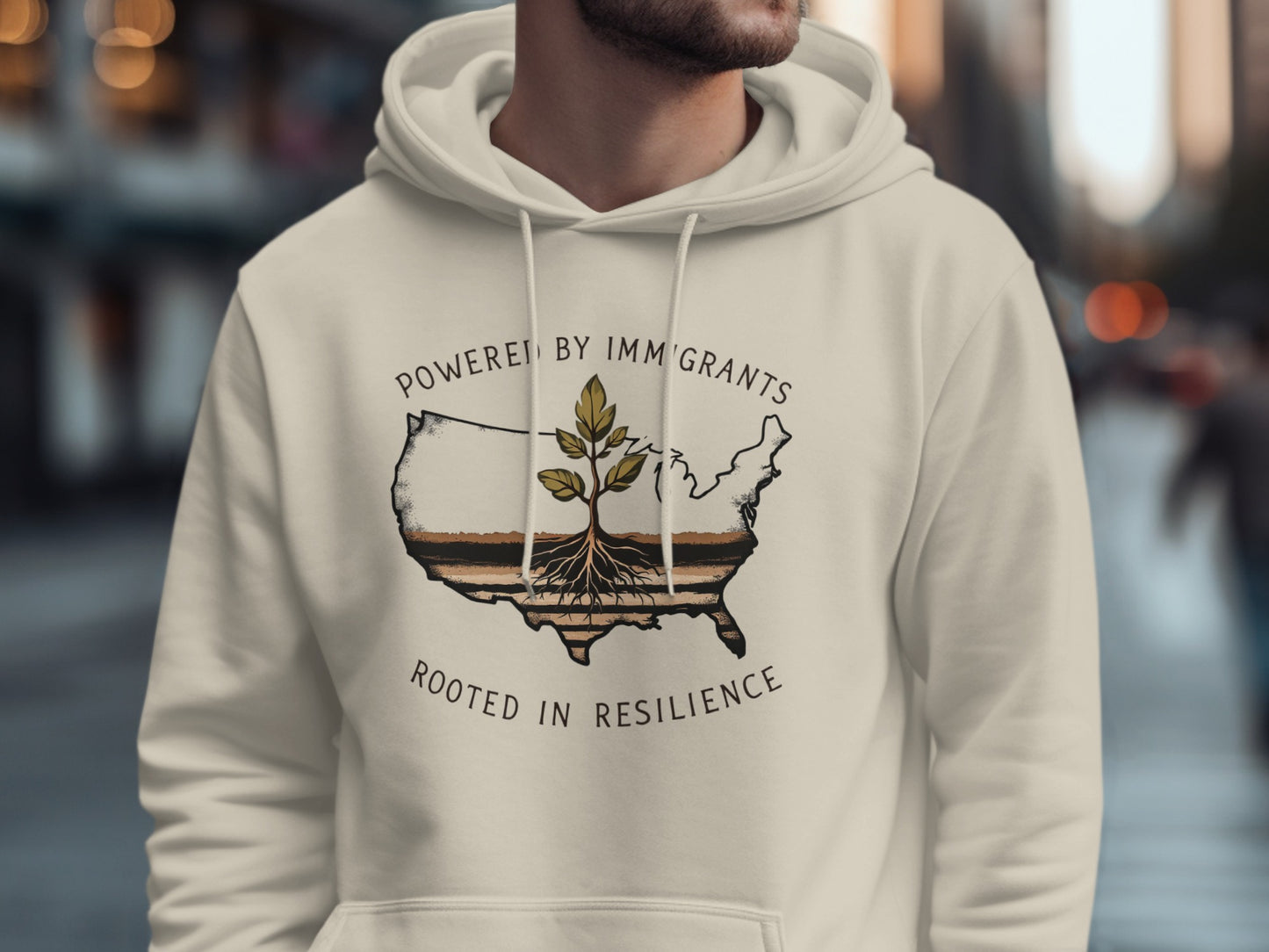 Powered by Immigrants Rooted in Resilience hoodie