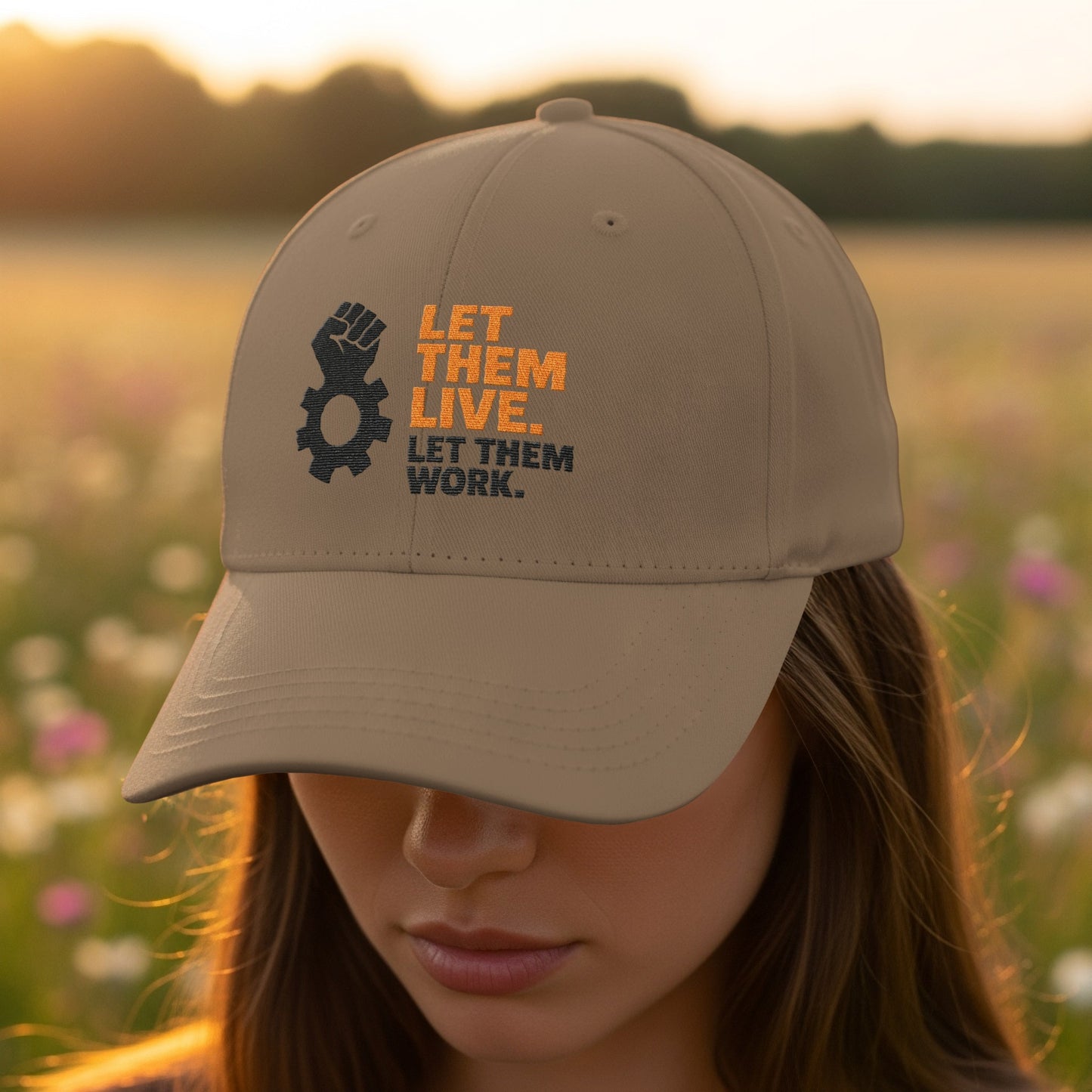 Let Them Live Let Them Work Logo Hat product