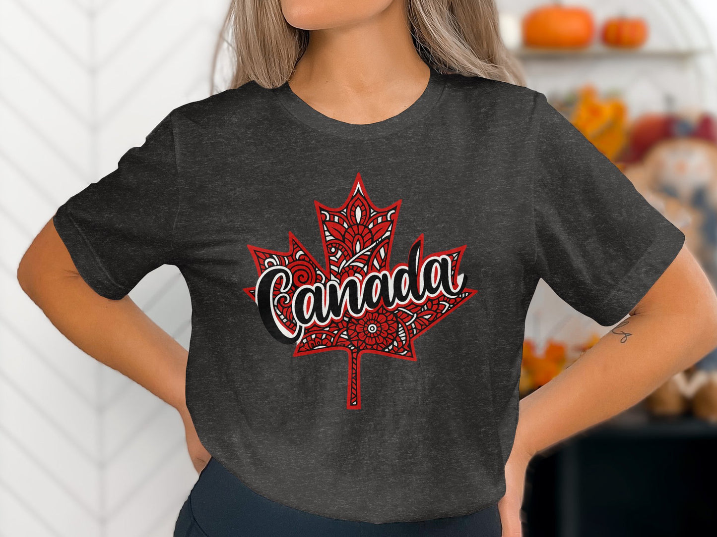 Canada Maple Leaf Design Black T-Shirt product type