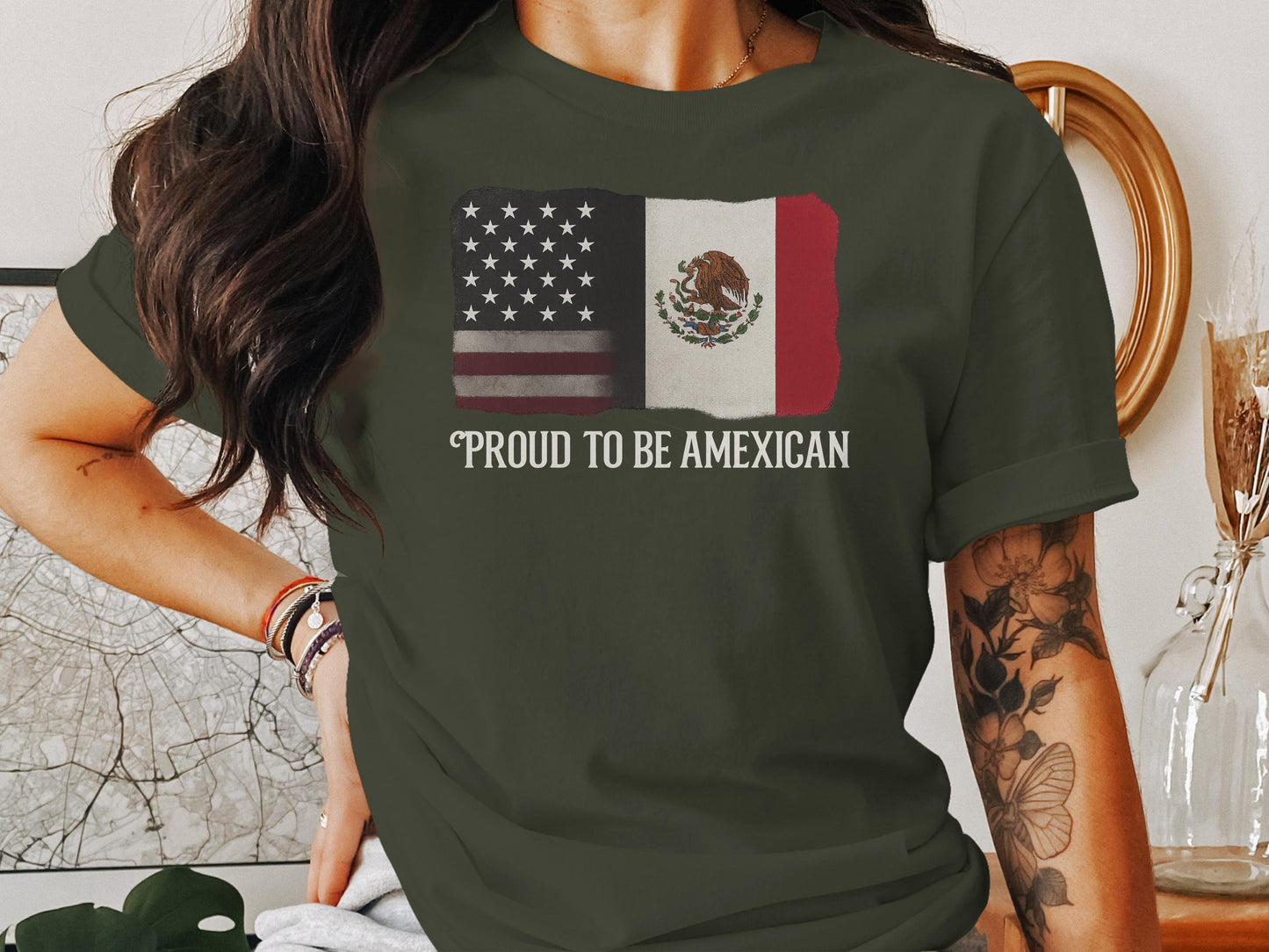 Proud to Be Amexican Flag Design T-Shirt product type