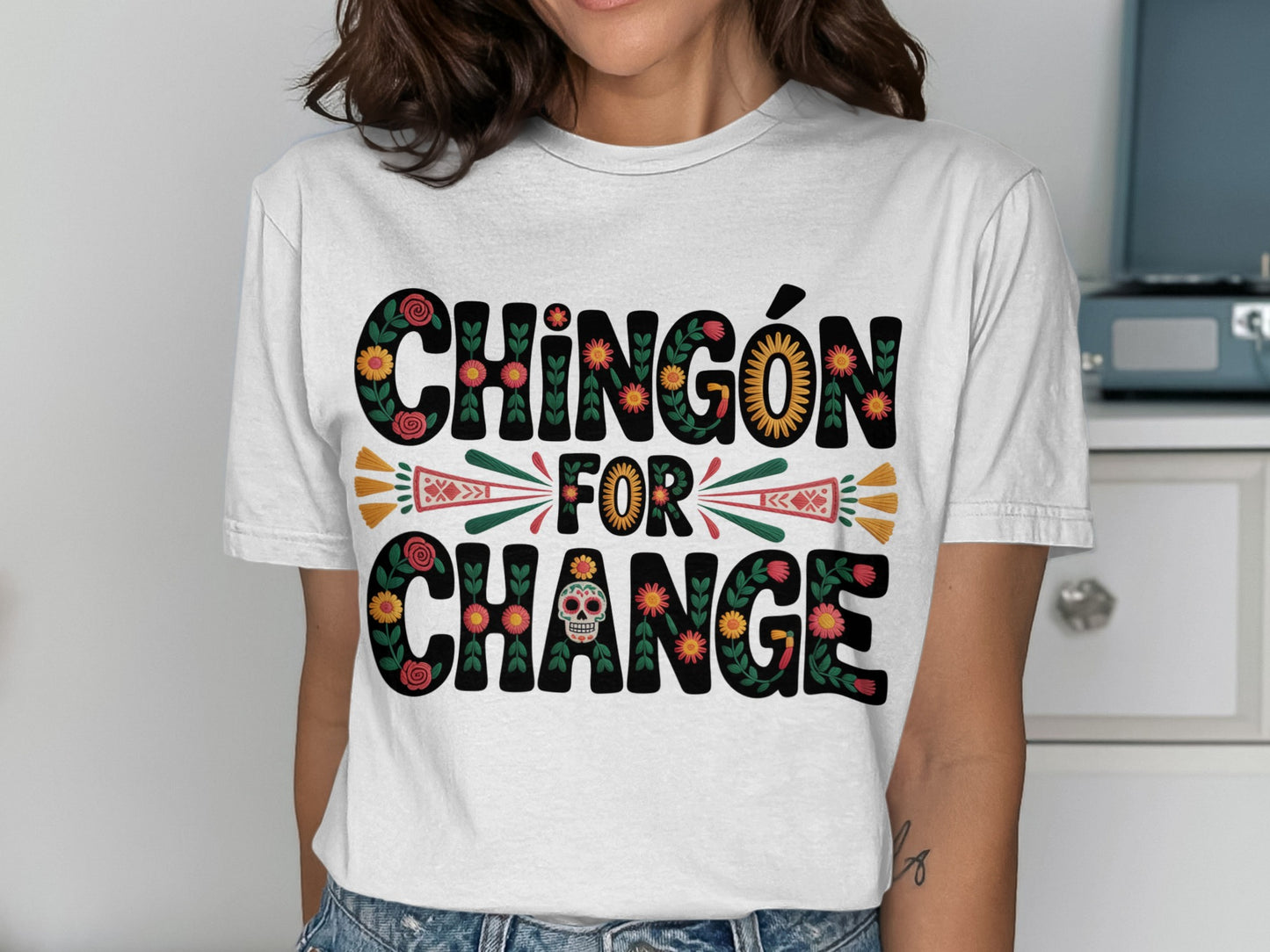 Chingón For Change T-shirt with Floral Design product
