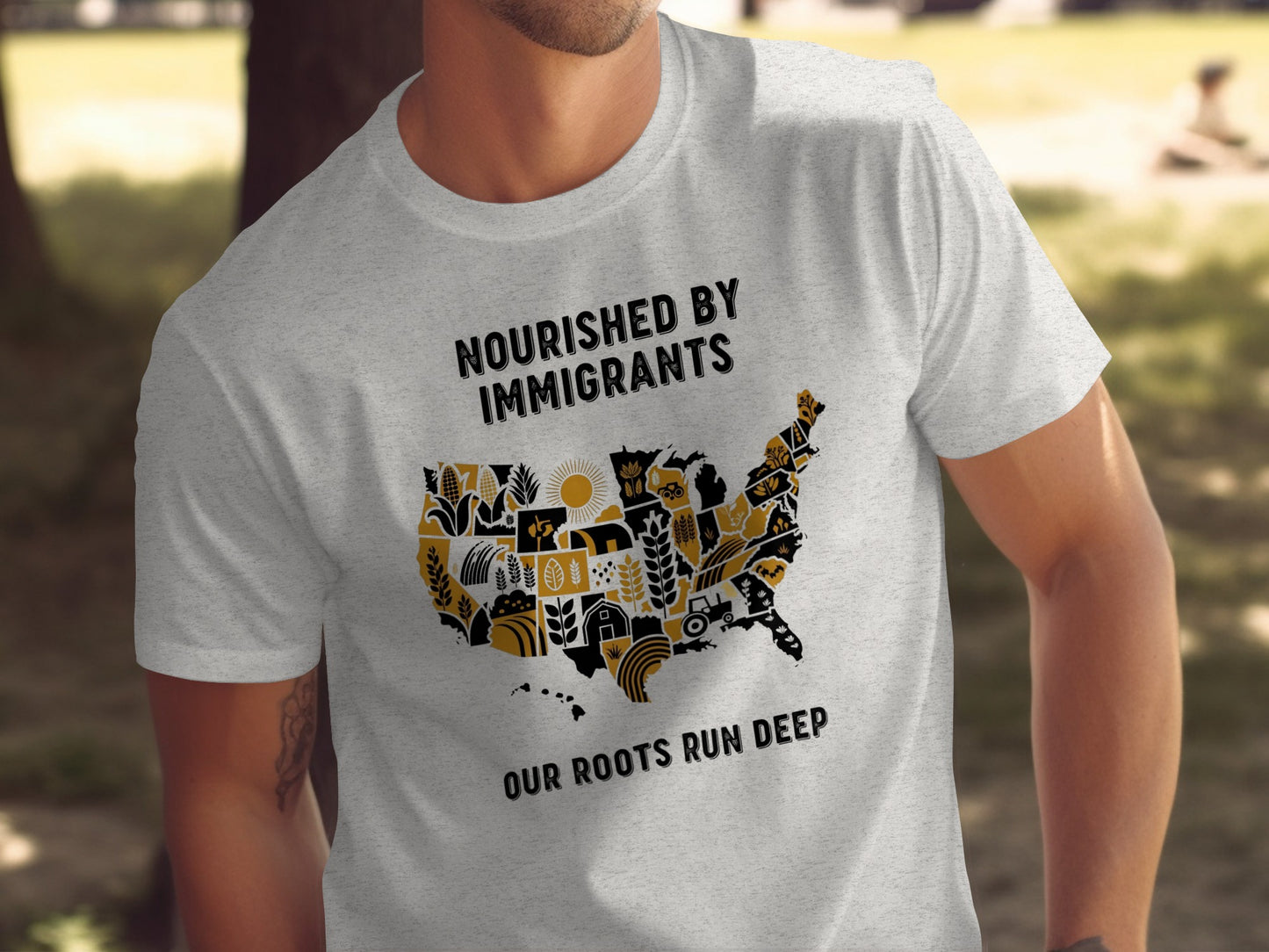Nourished By Immigrants Our Roots Run Deep t-shirt product