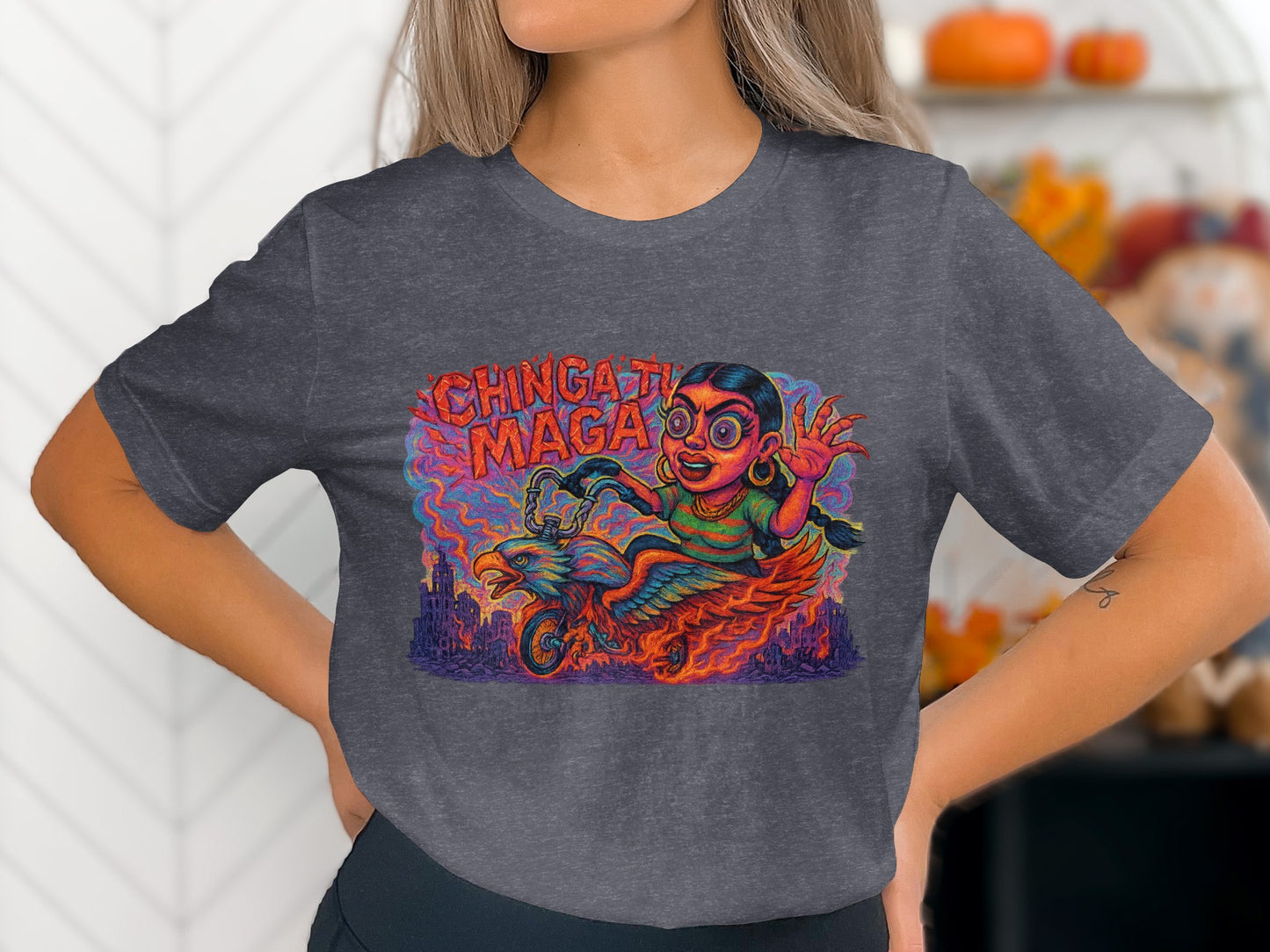 Chinga Tu Maga Graphic Tee with Colorful Art product
