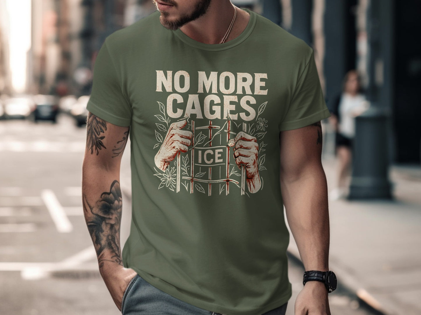No More Cages ICE Graphic Statement T-Shirt product