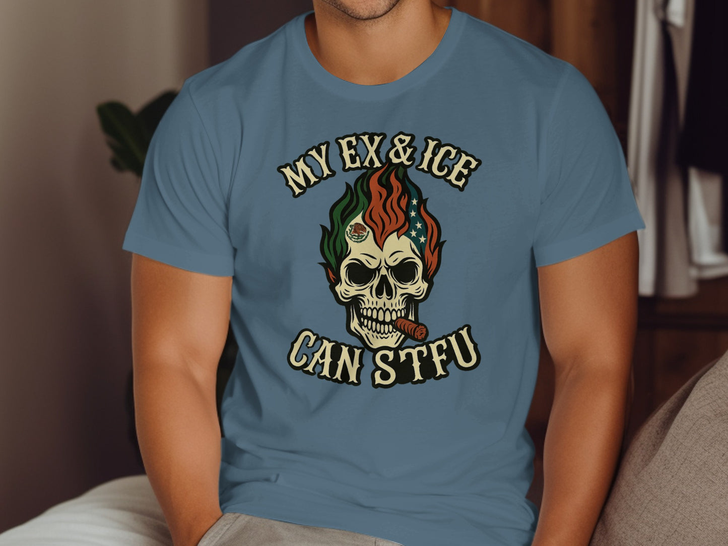 My Ex and Ice Can STFU Skull Art T-Shirt product type