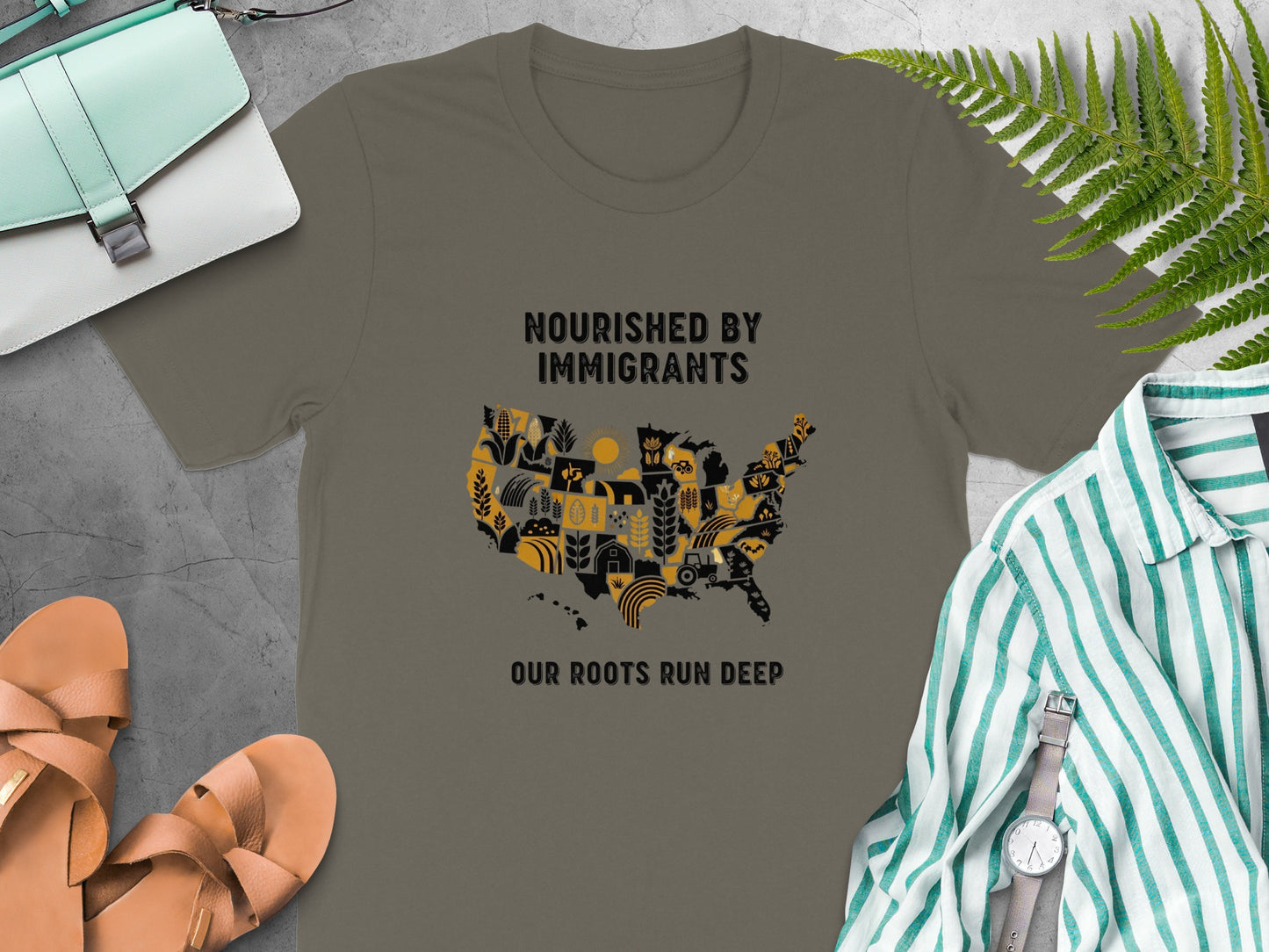 Nourished by Immigrants Our Roots Run Deep Shirt