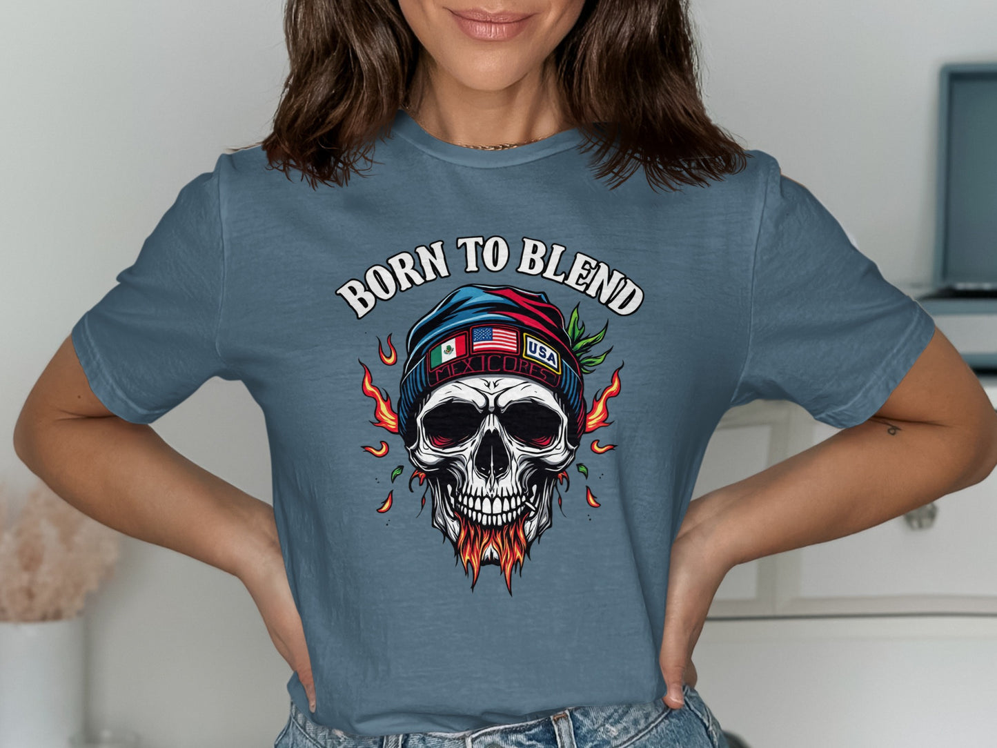 Born to Blend Skull Graphic Tee Shirt Product