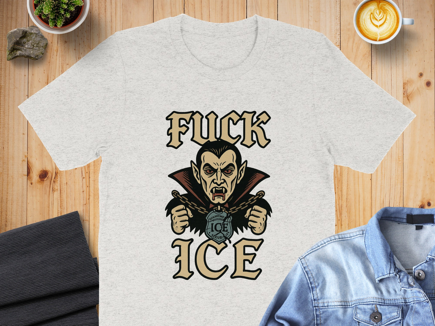 Vampire Design Printed Fuck ICE T-Shirt product