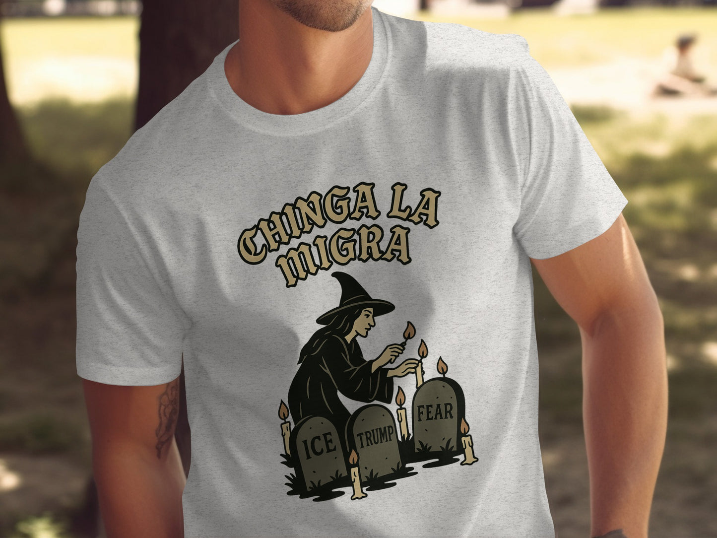 Chinga La Migra ICE Trump Fear Graphic T-Shirt product