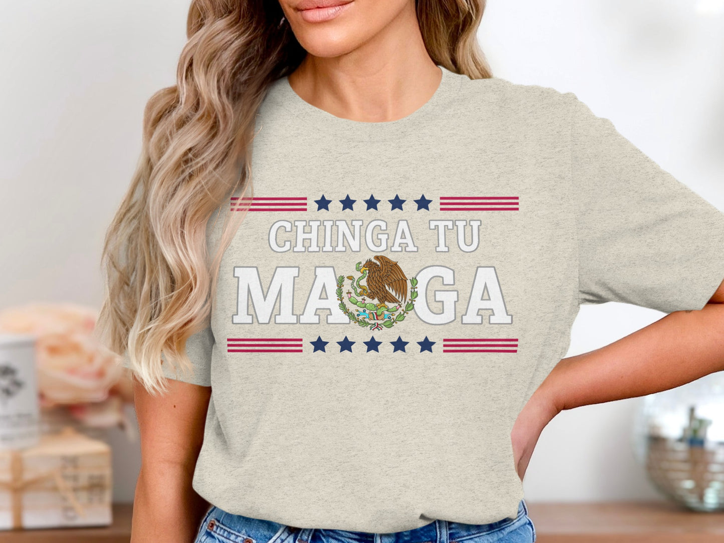 Chinga Tu MAGA Stars and Stripes Graphic Tee product