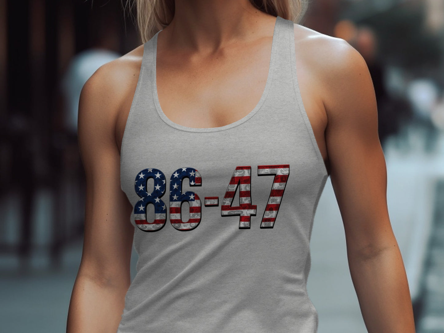 86-47 American Flag Graphic Print Tank Top product