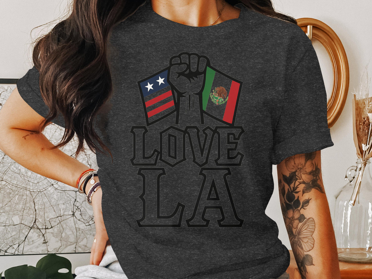 Love LA Fist Flag Graphic T-shirt product type