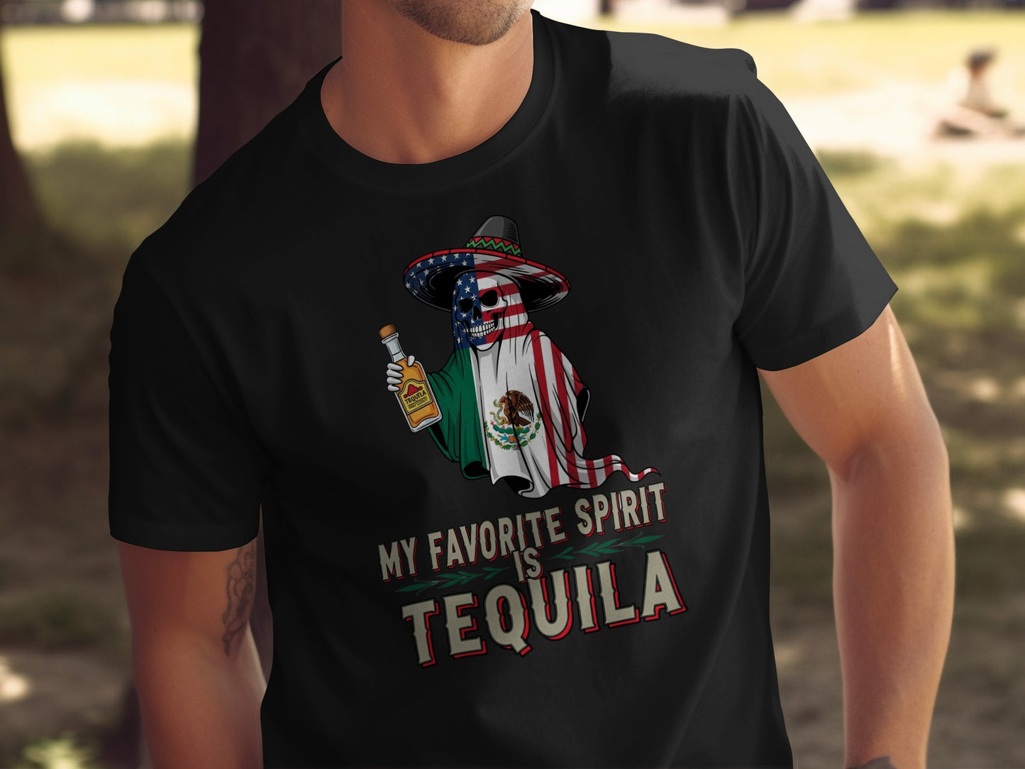 My Favorite Spirit Is Tequila Skeleton T-Shirt Product Type
