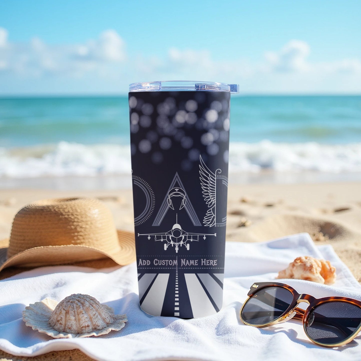 Personalized Travel Tumbler with Aviation Design product