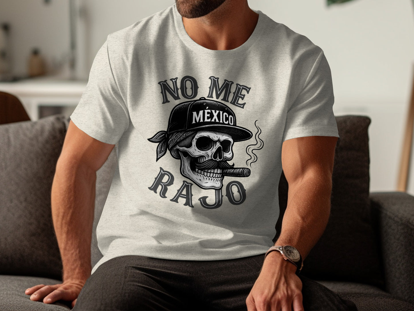 Skull with Hat No Me Rajo Graphic Tee Shirt product