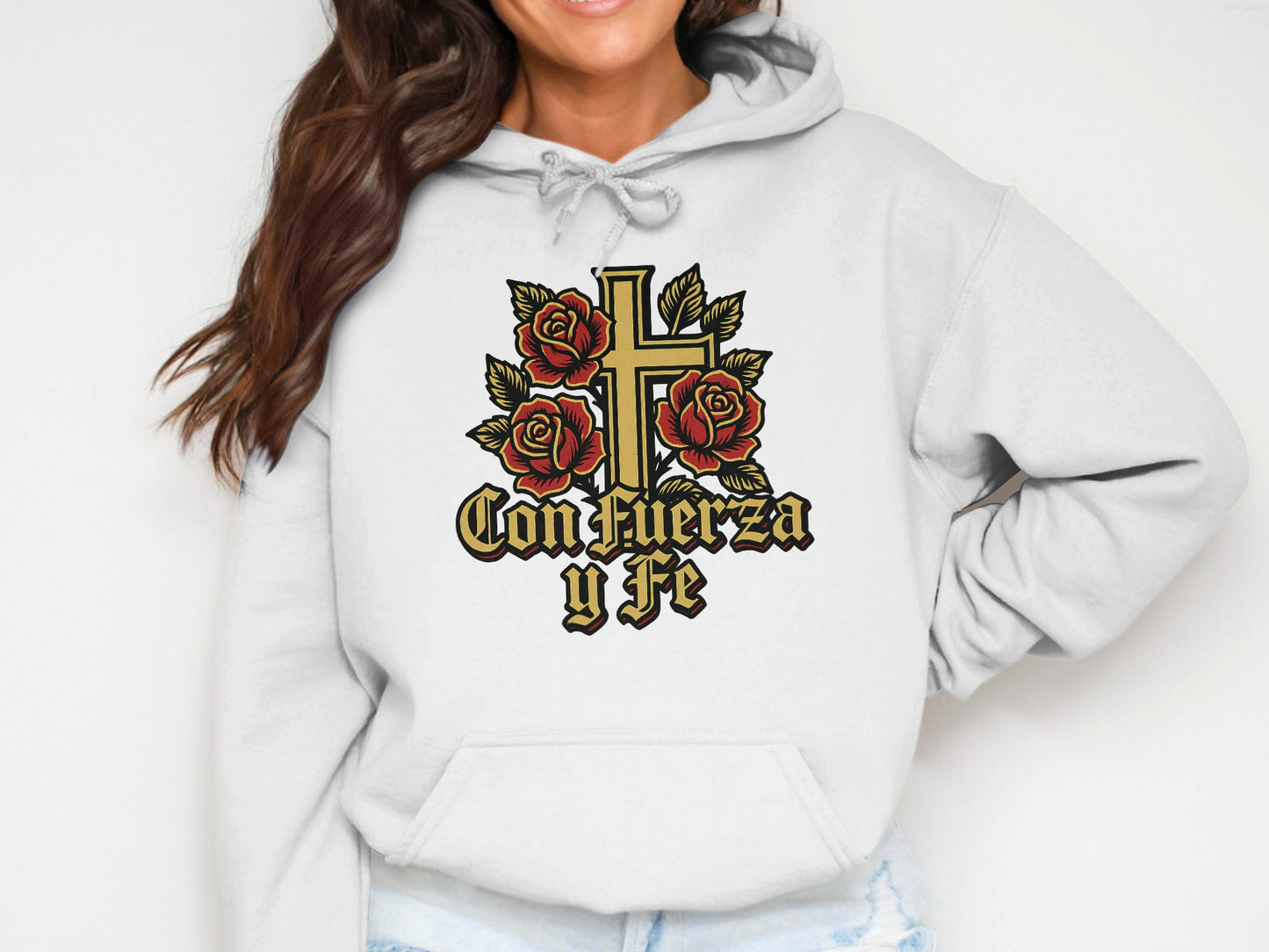 Con Fuerza y Fe Motivational Hoodie product