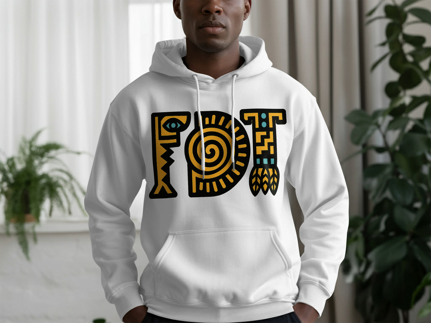 Bold Artistic Design Classic White Hoodie product
