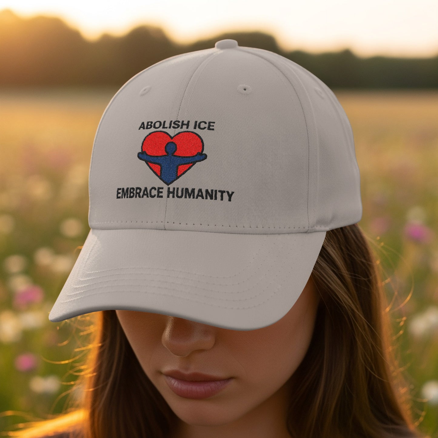 Abolish ICE Embrace Humanity Embroidered Hat product