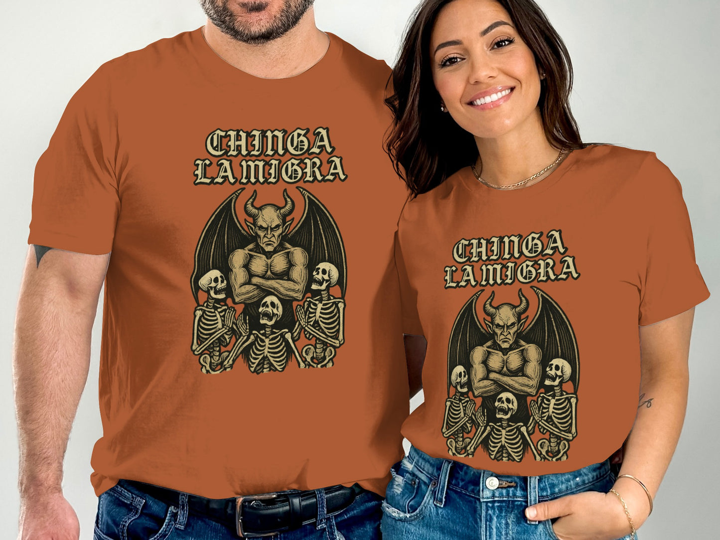 Chinga La Migra Skeleton Design T-Shirt product