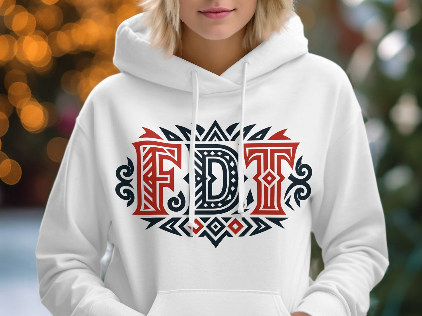 Festive Bold FDT Graphic Casual Hoodie product