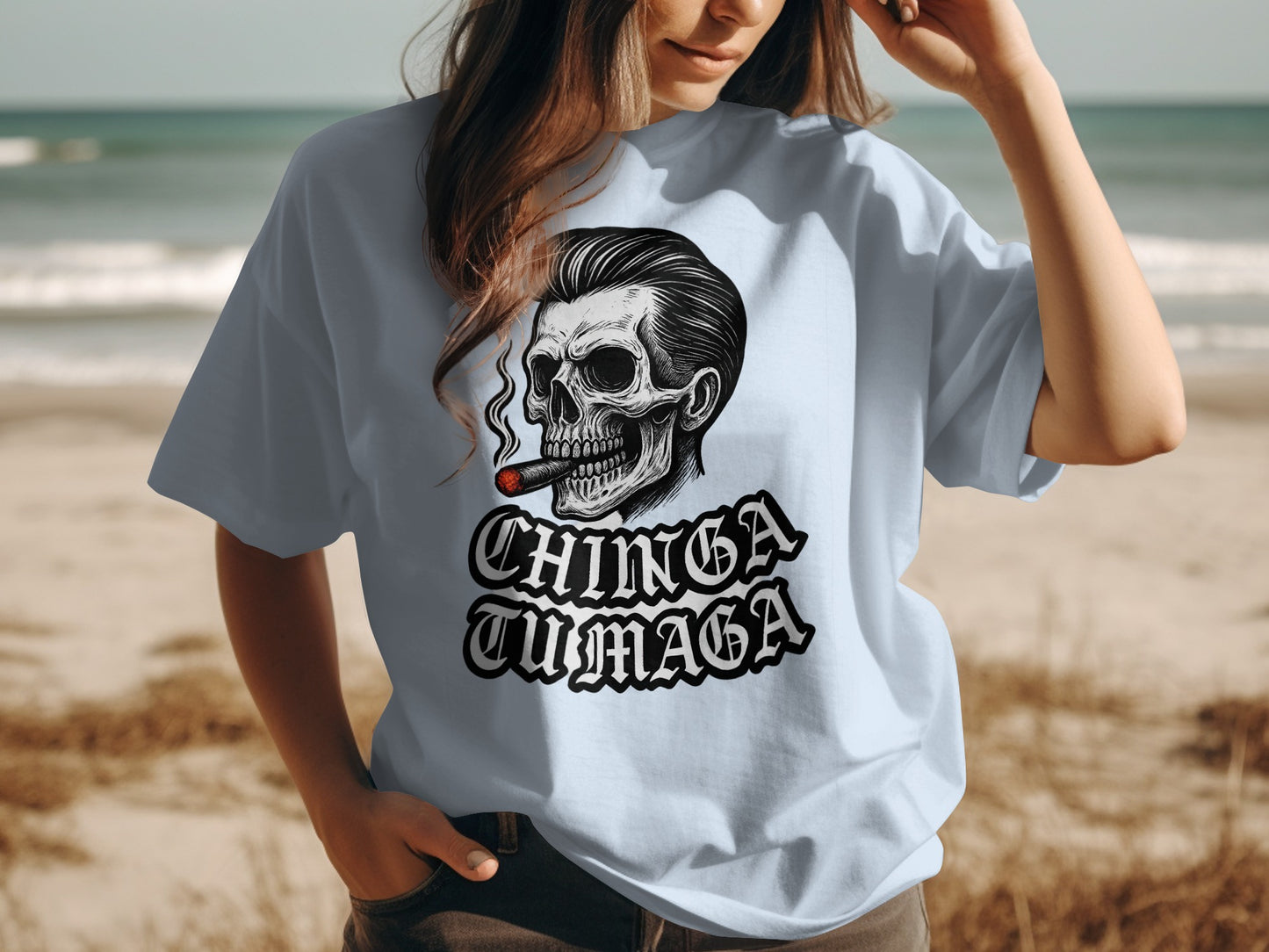 Chinga Tumaga Skull Design Unique T-shirt product