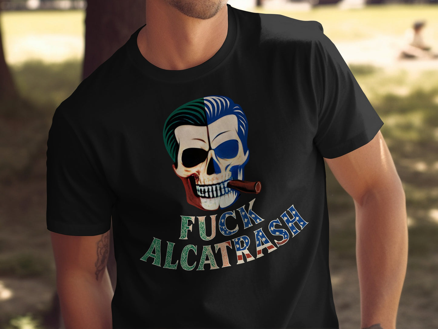 Unique Skull Design with Text T-shirt product