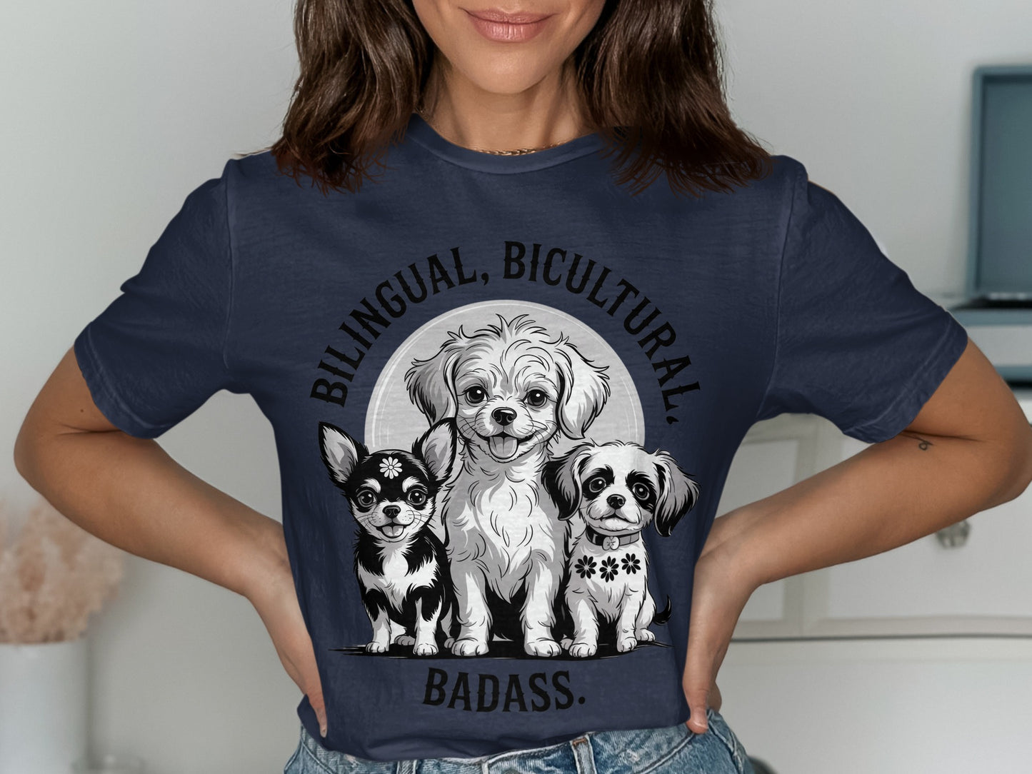 Bilingual Bicultural Badass Dog Lovers Graphic Tee product