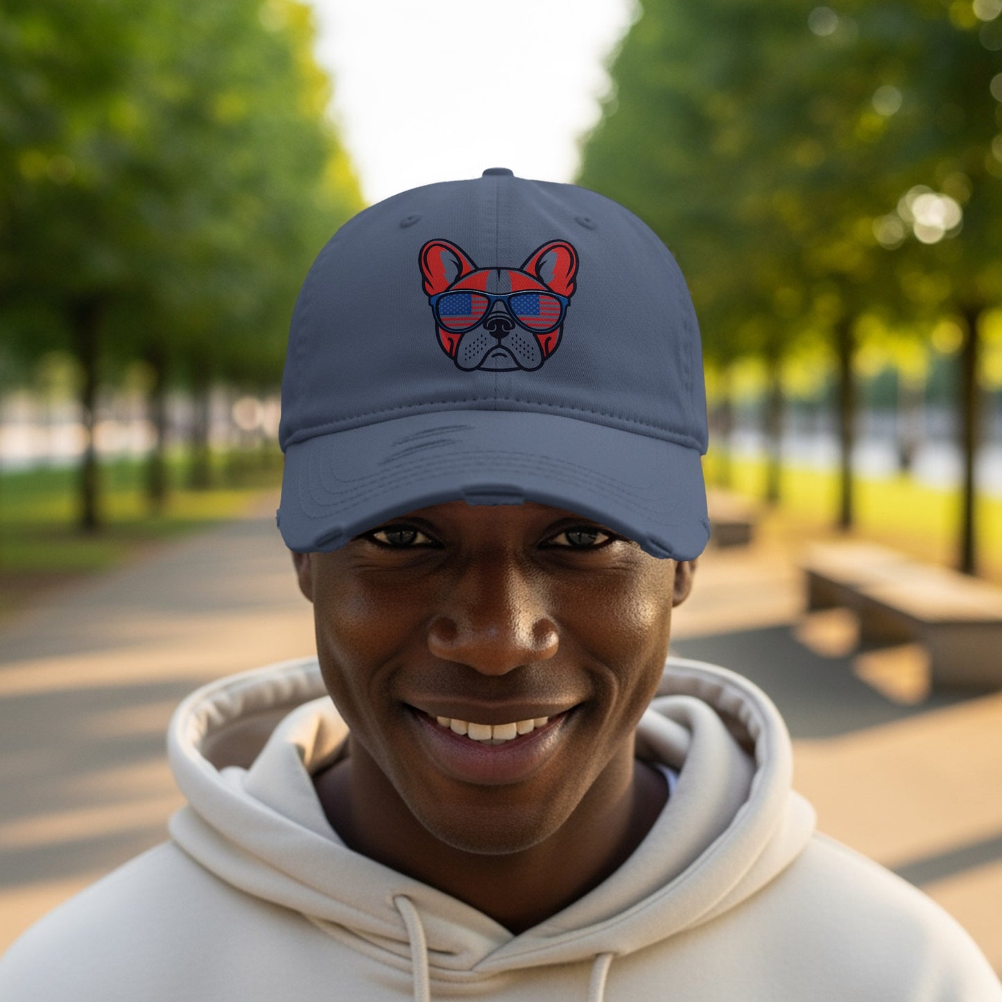 Cool Bulldog Illustration on Stylish Cap product type