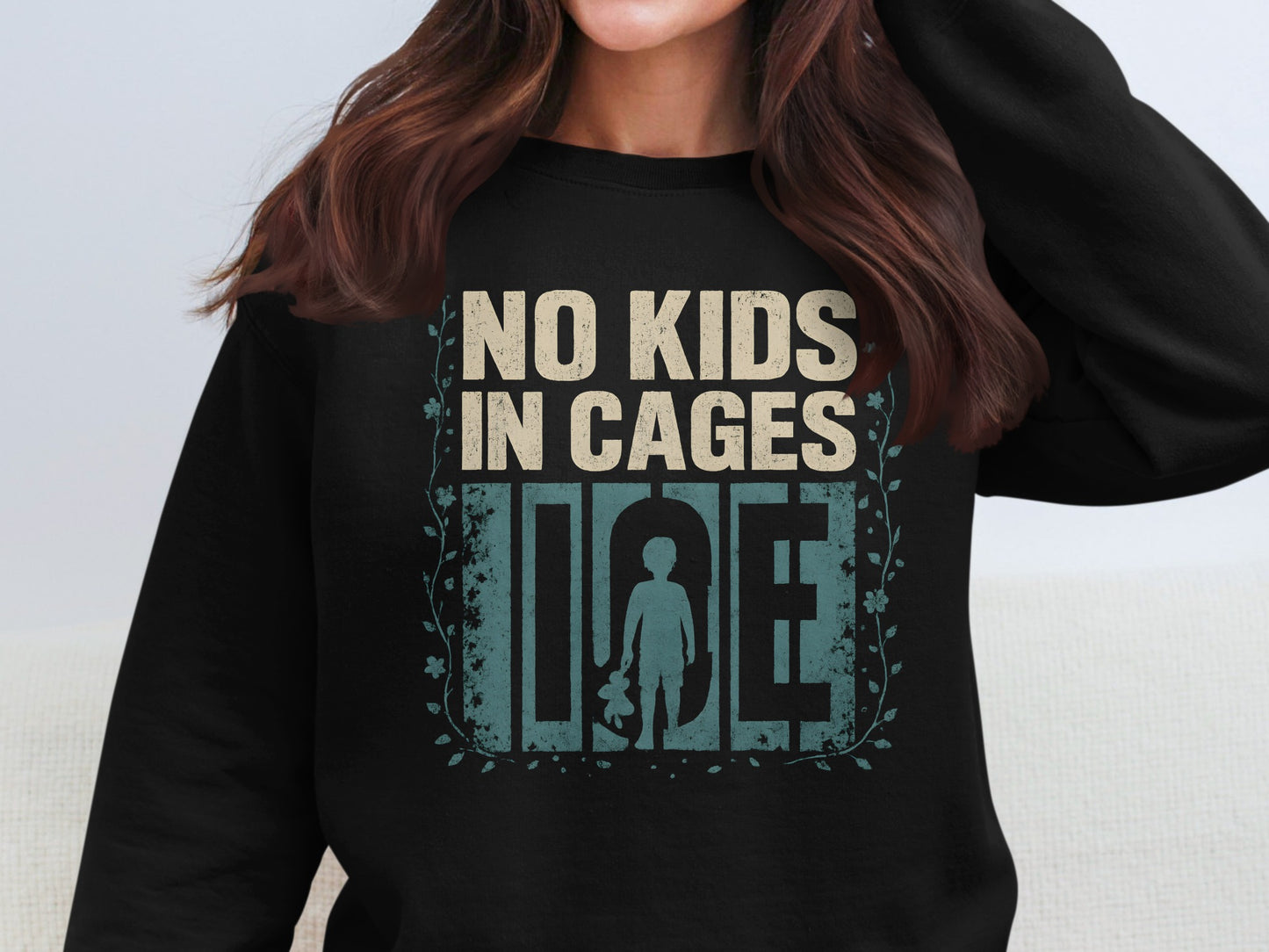 No Kids in Cages Graphic Print Comfortable Sweatshirts