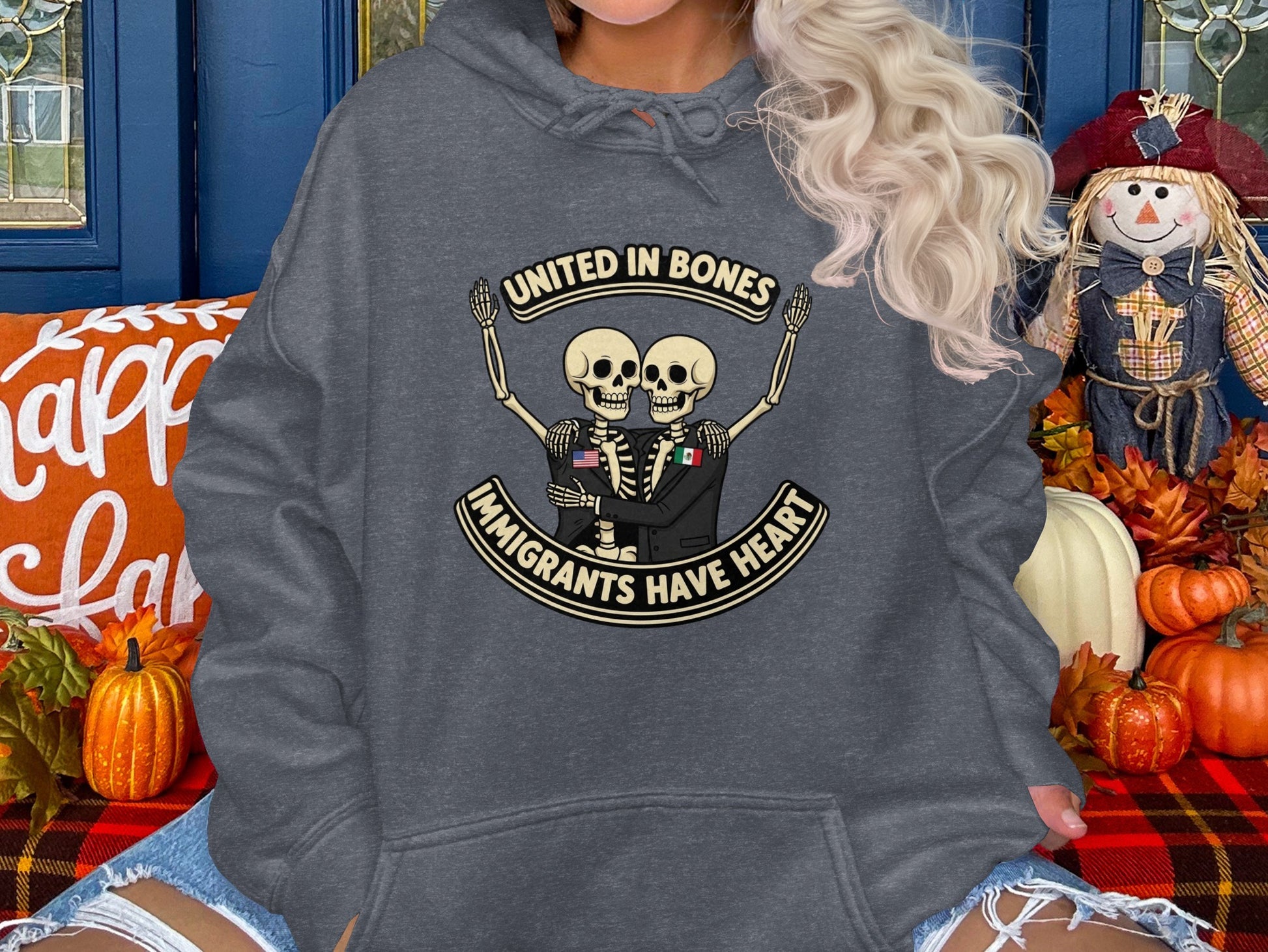 United In Bones Immigrants Have Heart hoodie product type