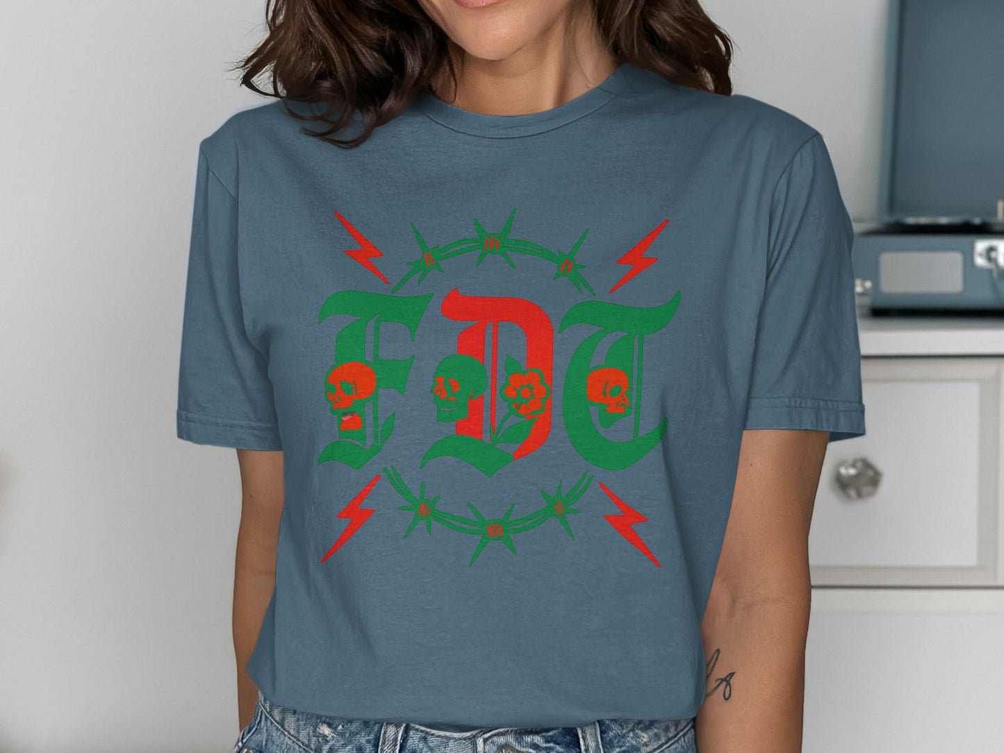 Skull and Rose EDT Graphic Oversized T-Shirt product type