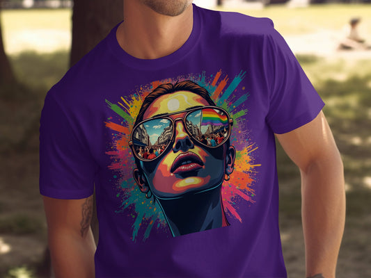 Colorful Reflective Sunglasses Design T-Shirt product type