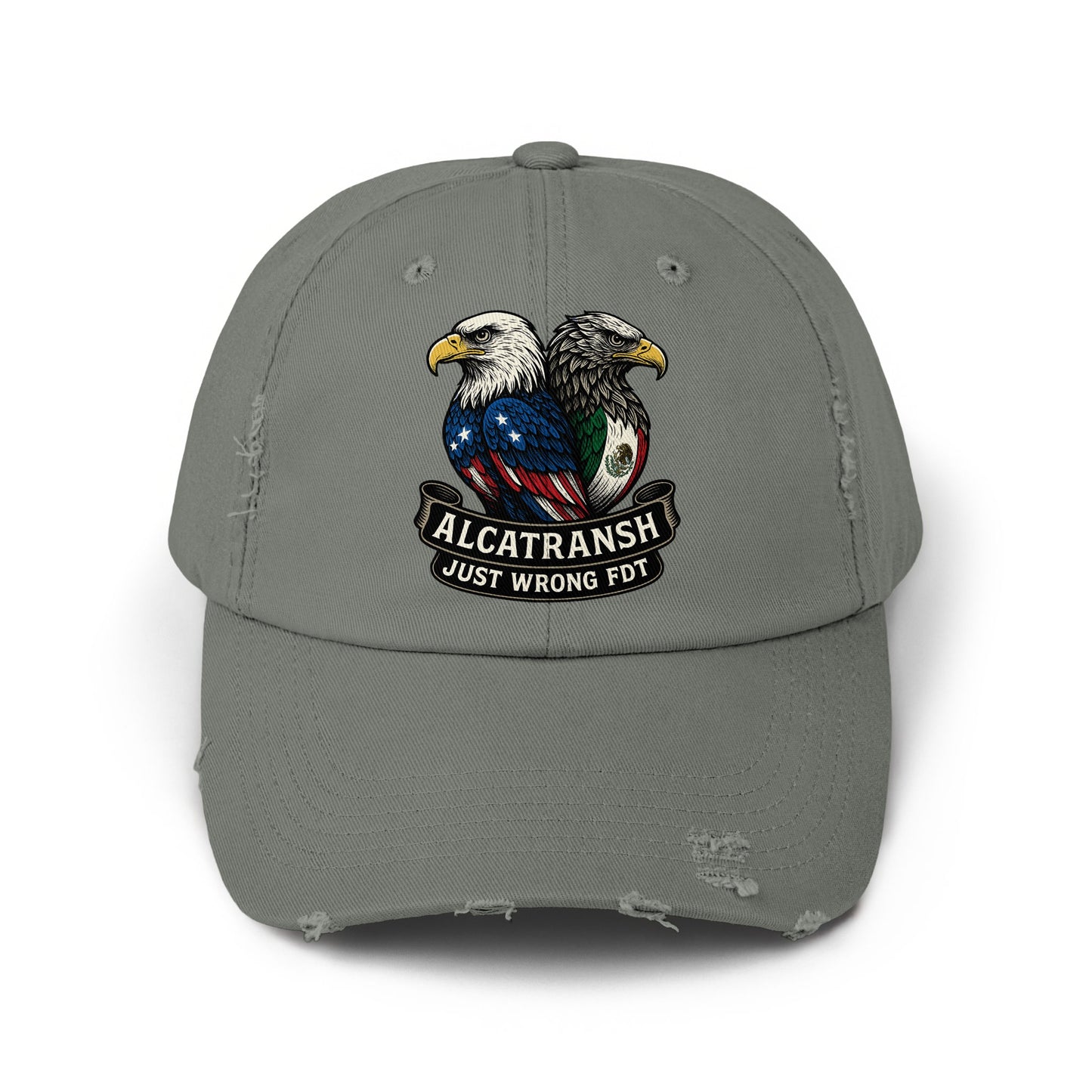 Alcatransh Just Wrong FDT Emblem Distressed Cap product type