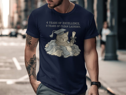 Funny Graduation Cat Shirt Clean Laundry Problem product type