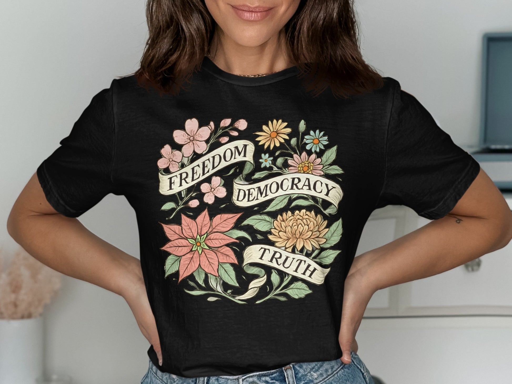 Freedom Democracy Truth Graphic T-shirt product type