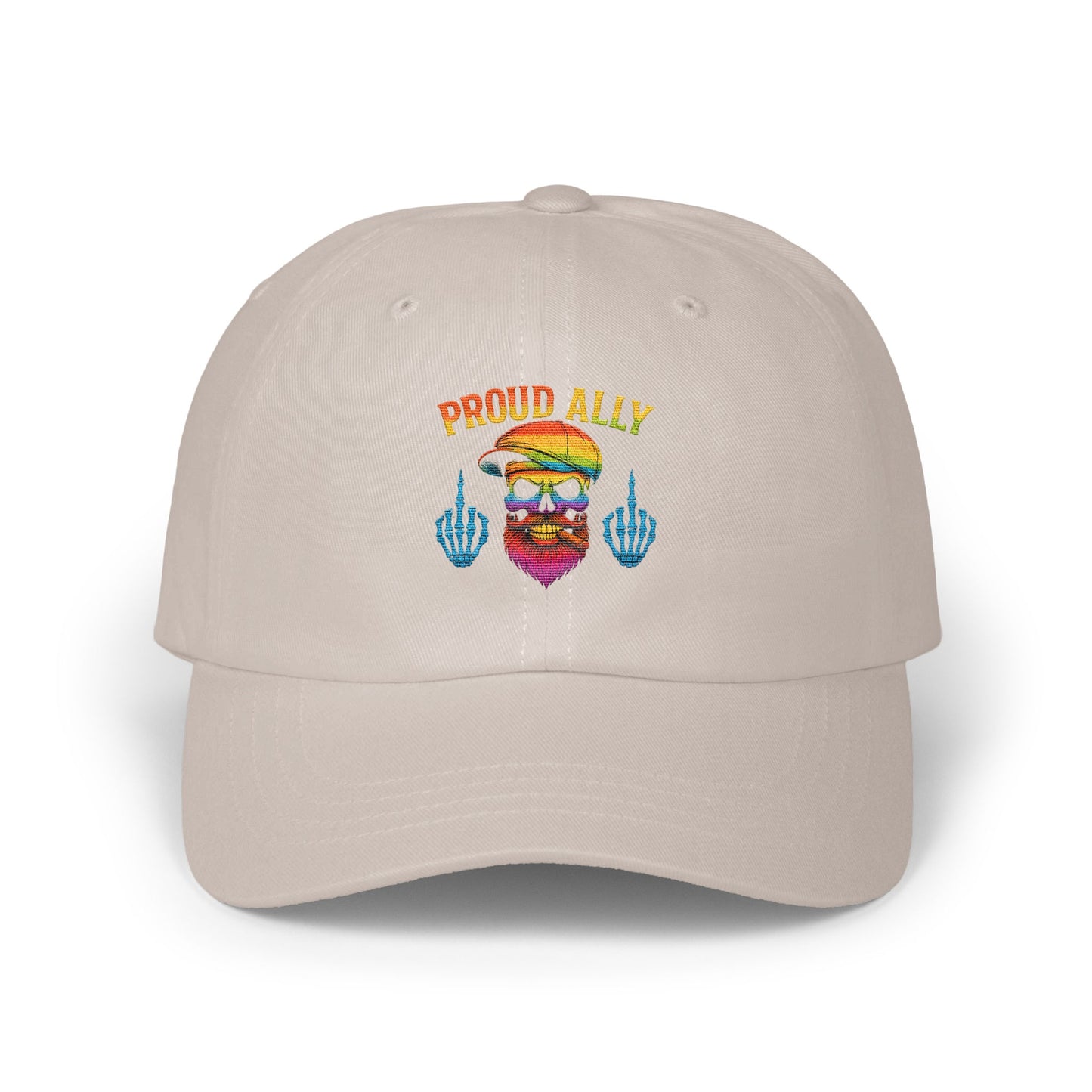 Proud Ally Embroidered Cap with Skull Design product