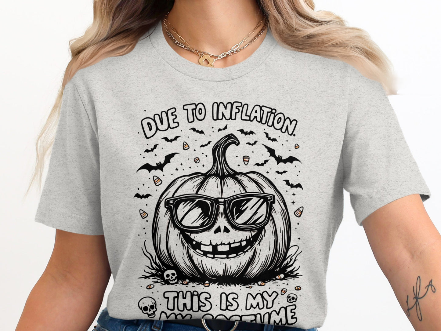 Due to Inflation Pumpkin Graphic T-Shirt product