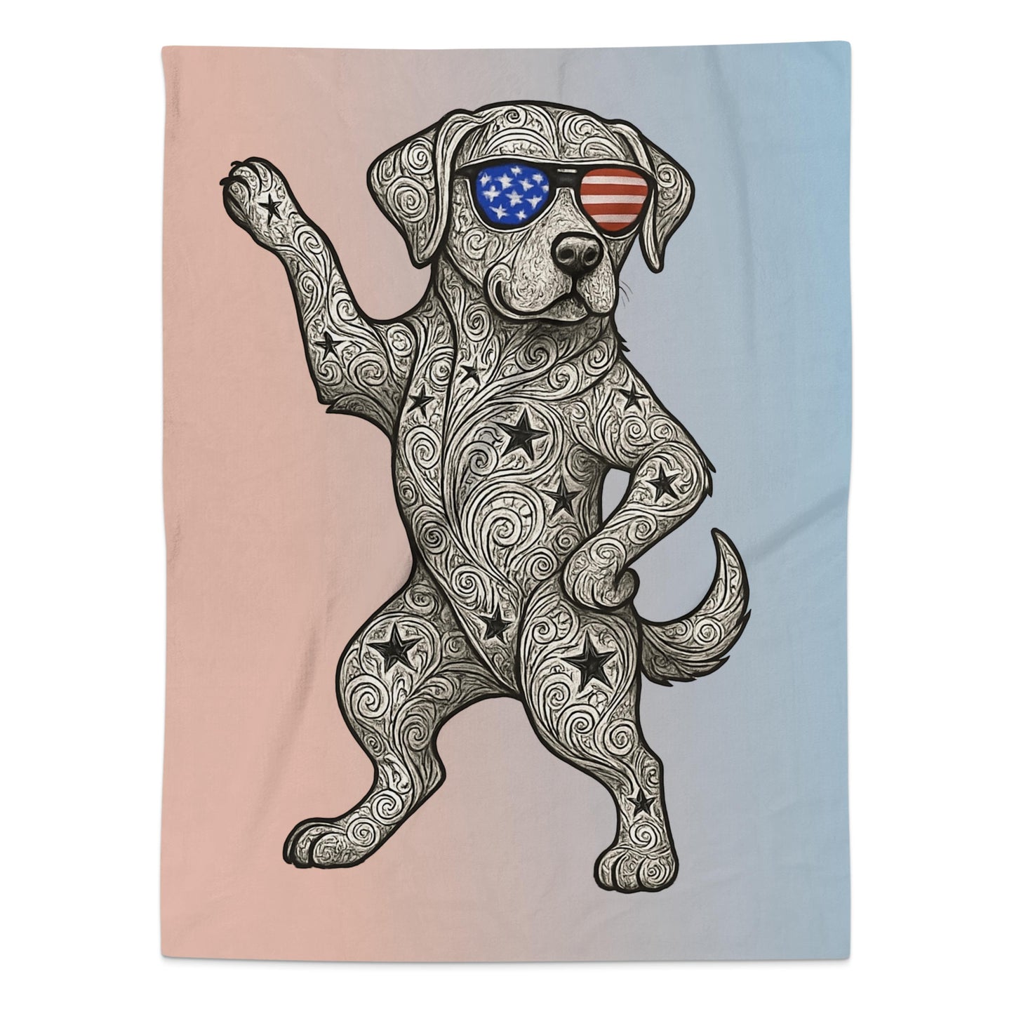 Patriotic Dog Throw Blanket with Cool Sunglasses product type