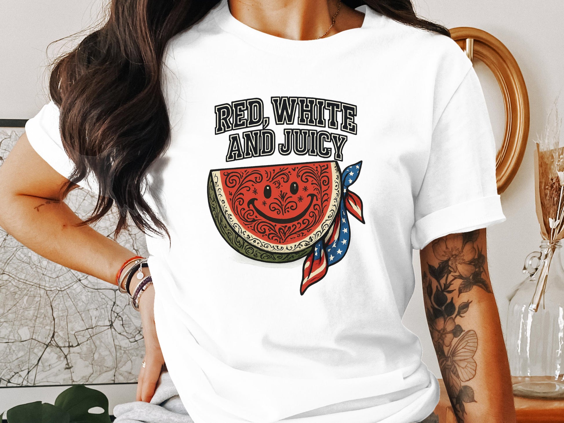 Red White and Juicy Patriotic Watermelon T-shirt product