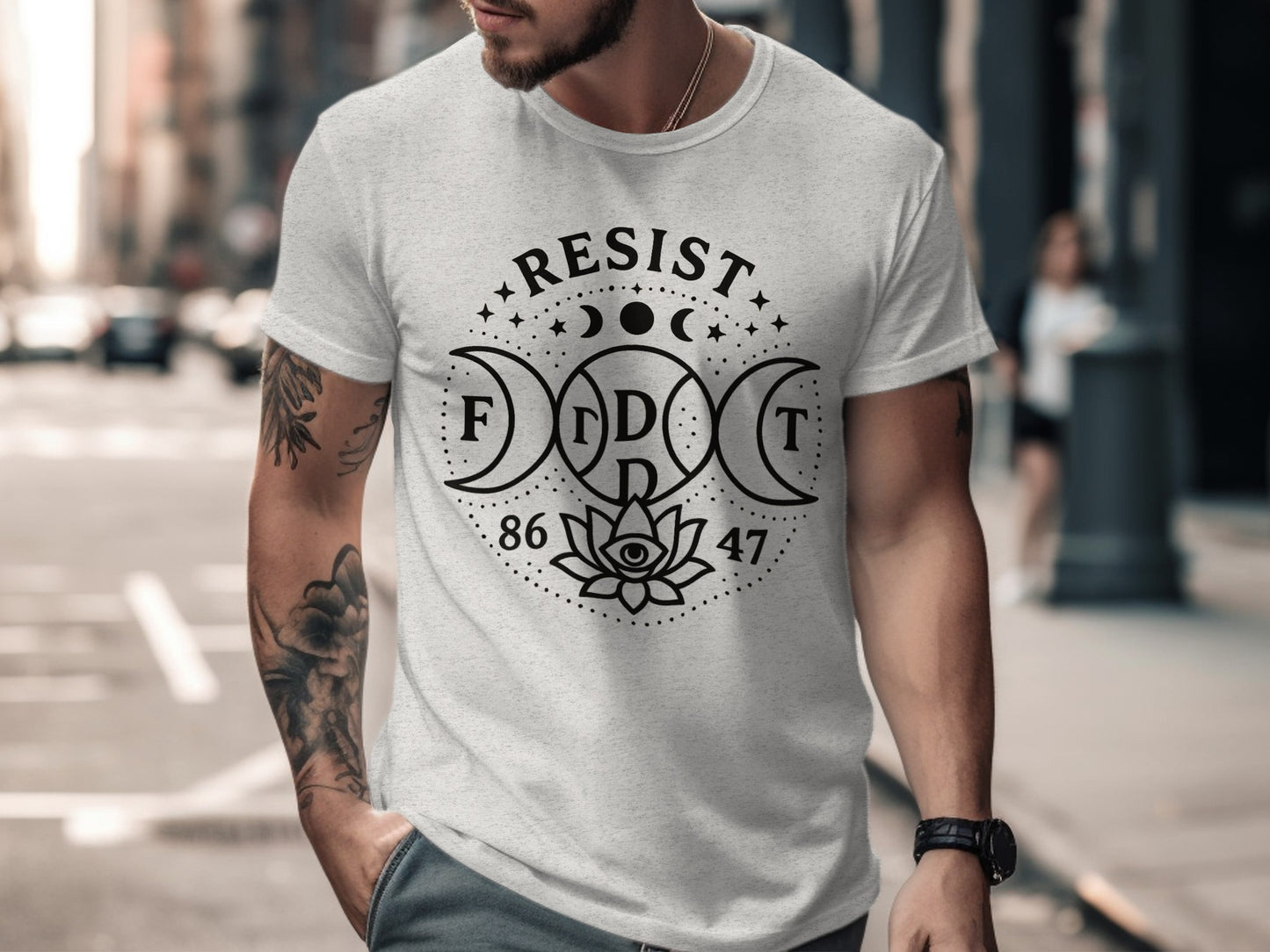 Resist Symbol Graphic Unisex Casual T shirt Product