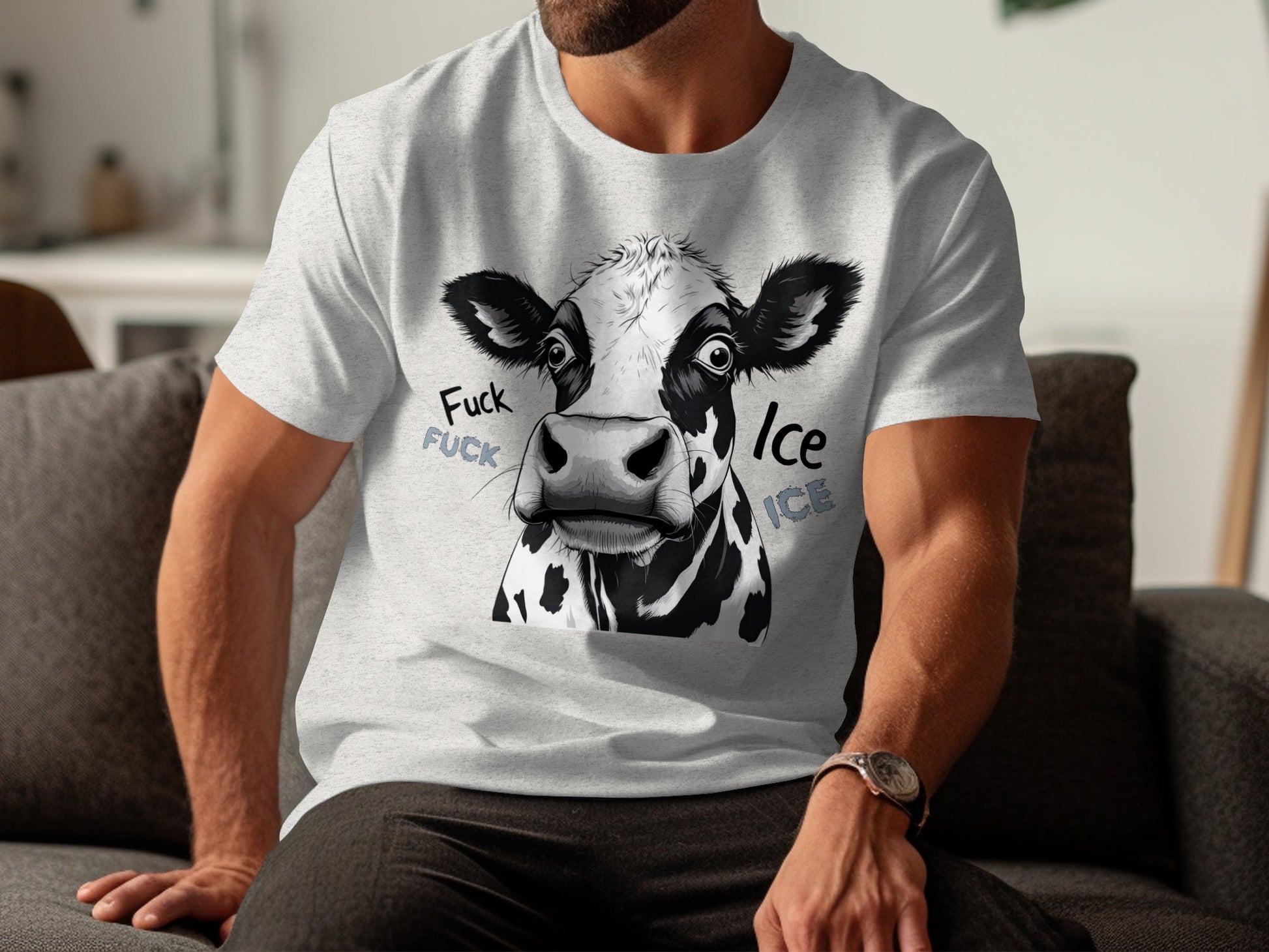 Funny Cow Meme Graphic Short Sleeve Shirt product