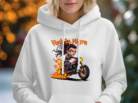 Fiery Motorcycle Rider Graphic Hoodie product